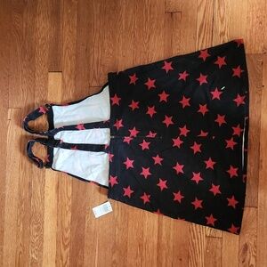 Hot Topic Blackheart Denim Star Print Overall Skirt Dress Plus Size